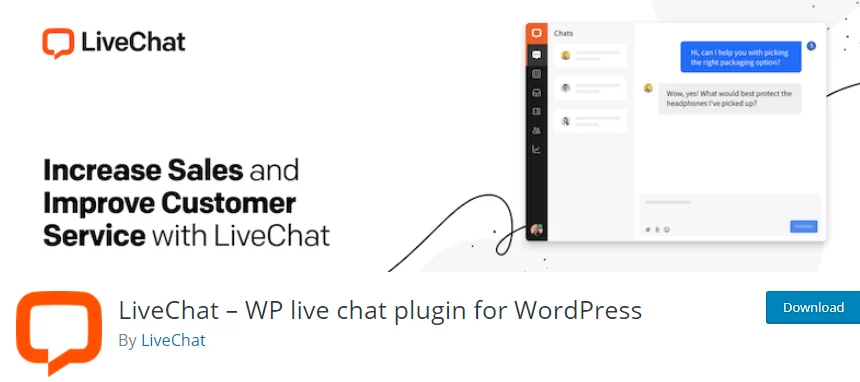 LiveChat plugin chat widget on a WordPress business site