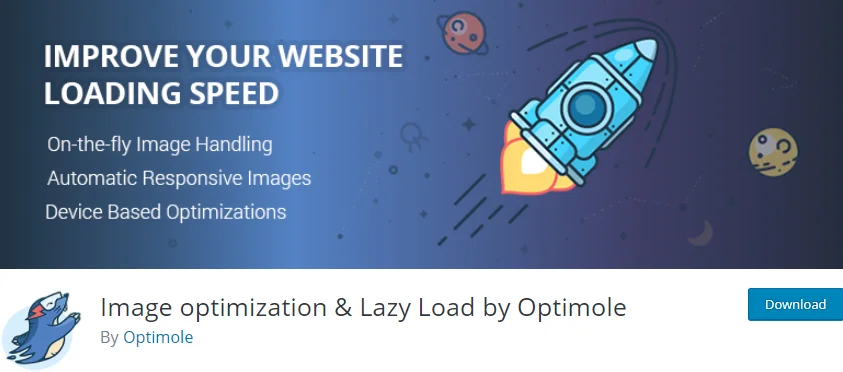 Optimole image optimization plugin dashboard